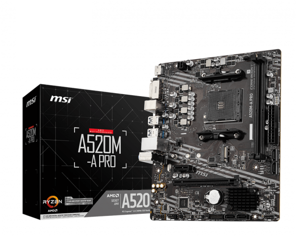 TARJETA MADRE MSI A520M-A PRO 2DDR4 M.2 SOCKET AM4