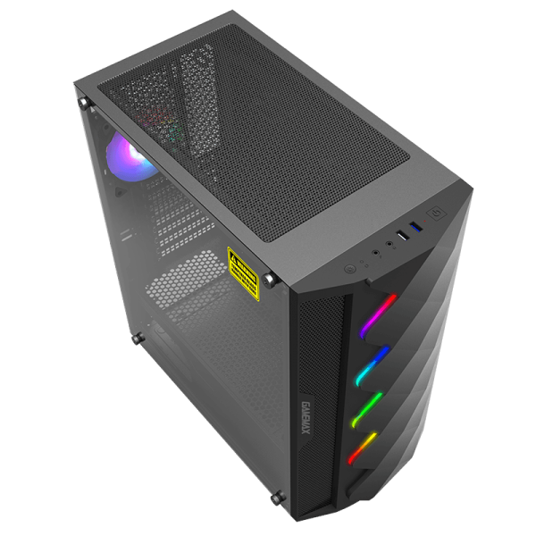 Gabinete Gamer GameMax Diamond COC Black, Vidrio Templado, RGB Programable, Negro, ATX - Imagen 6