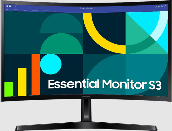 MONITOR SAMSUNG ESSENCIAL S3 CURVO LED 24" 100HZ MOD: S24D366GALCLS24D IPS 4ms