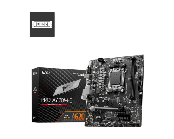 TARJETA MADRE MSI PRO A620M-E, 2xDDR5, HDMI, M2, SKT AM5